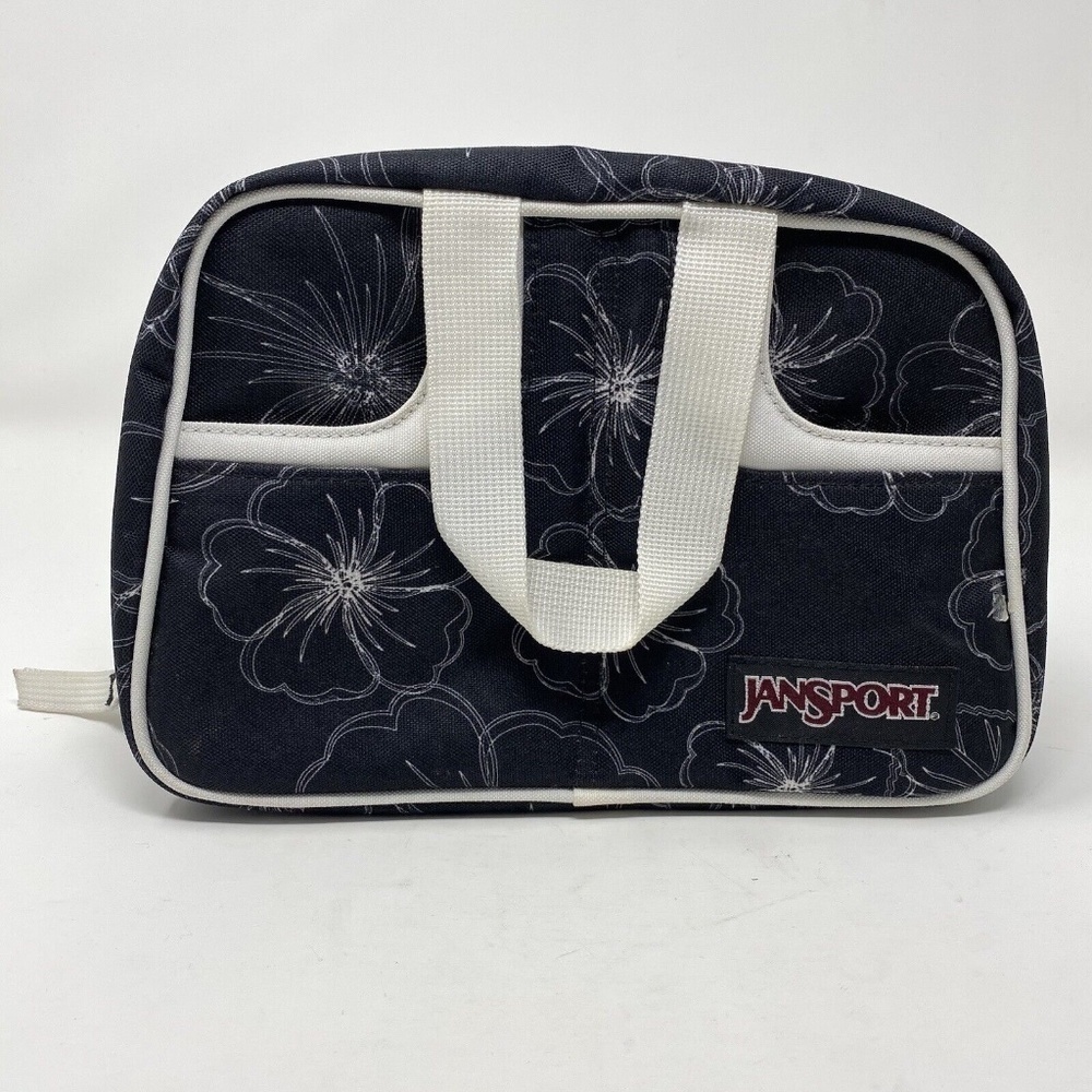 Jansport Travel Toiletry Make Up Double Strap Handle Bag Floral Print